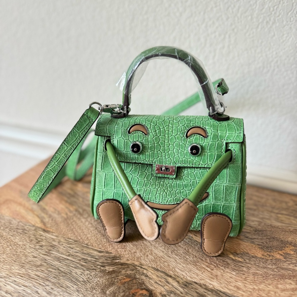 Leather Embossed Top handle Doll Bag - Picture 2 of 16